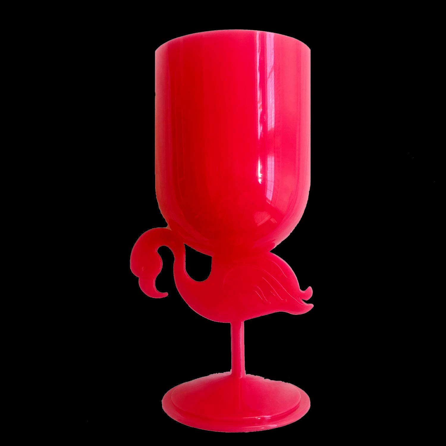 Luau Party PLASTIC PINK FLAMINGO GOBLET Drink Cup Wine Glass Tiki Bar Decoration