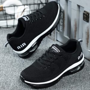 Autper Women's Air Athletic Tennis Running Shoes Sneakers Lightweight Sport Gym Jogging Breathable Fashion Walking Shoes(Black US 8)