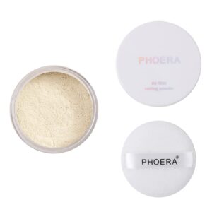 phoera setting powder controls oil,setting powder makeup light,loose powder makeup coverage,loose setting powder mini,0.17oz (01#translucent)
