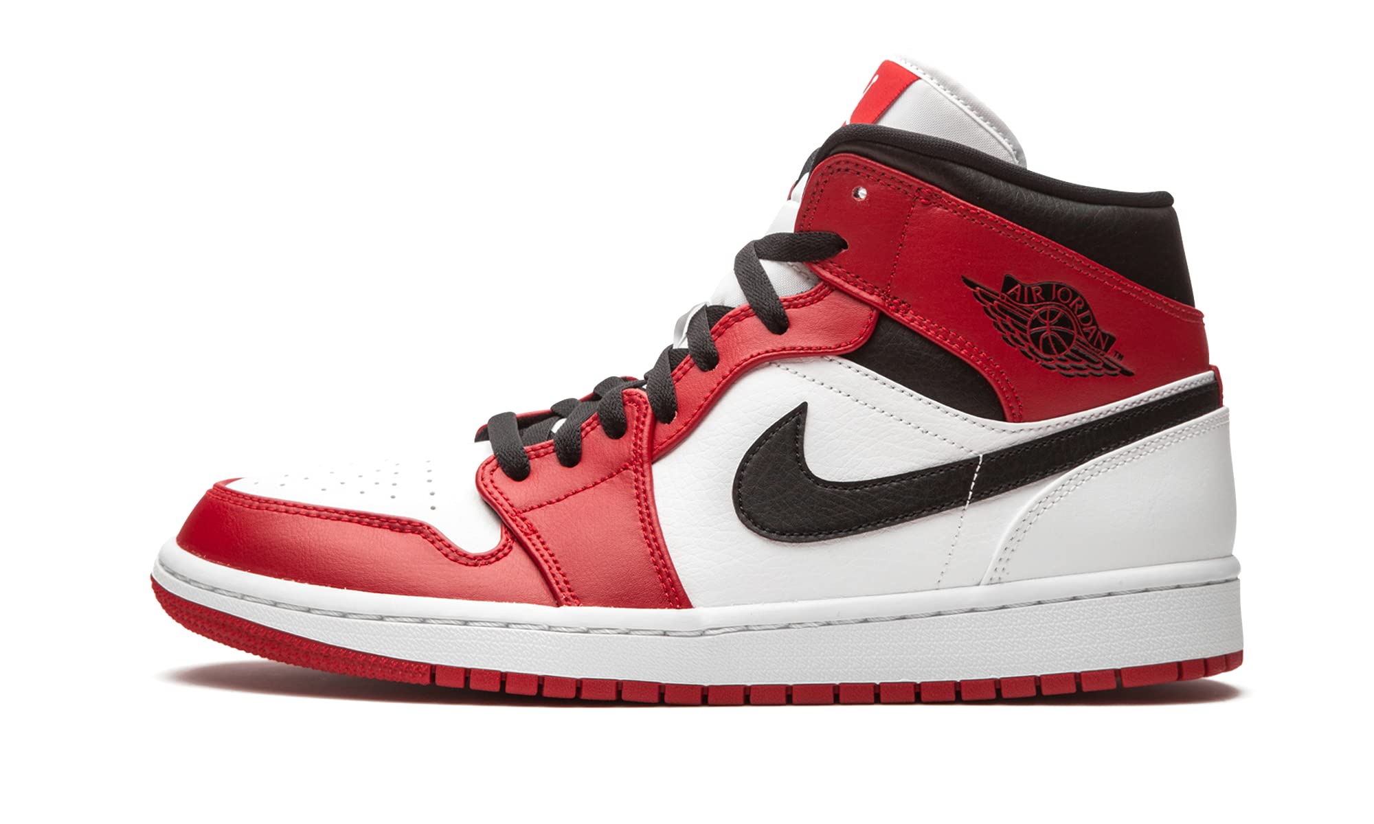 Nike Men's Air Jordan 1 Mid Chicago 2020", White/Gym Red/Black, 10.5