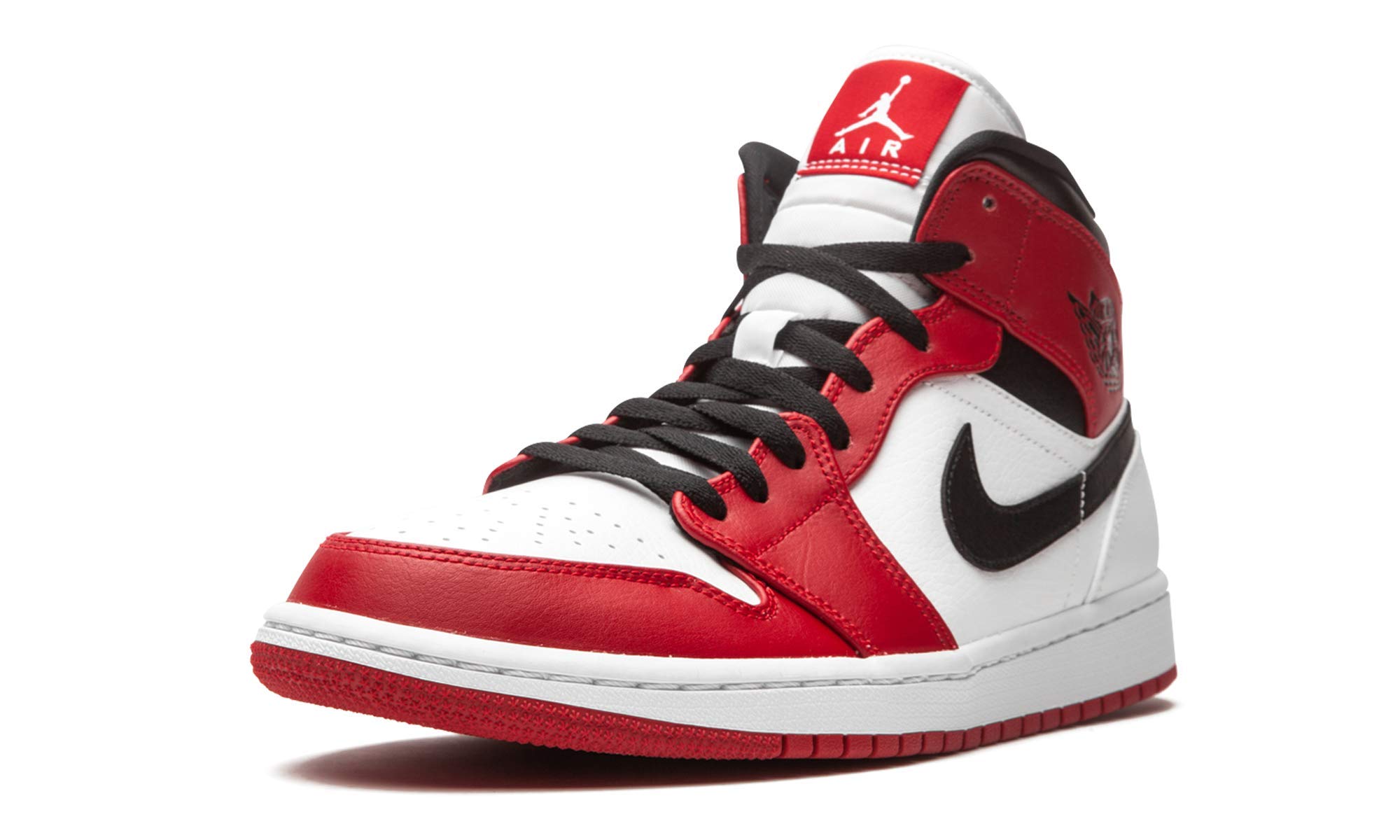 Nike Men's Air Jordan 1 Mid Chicago 2020", White/Gym Red/Black, 10.5