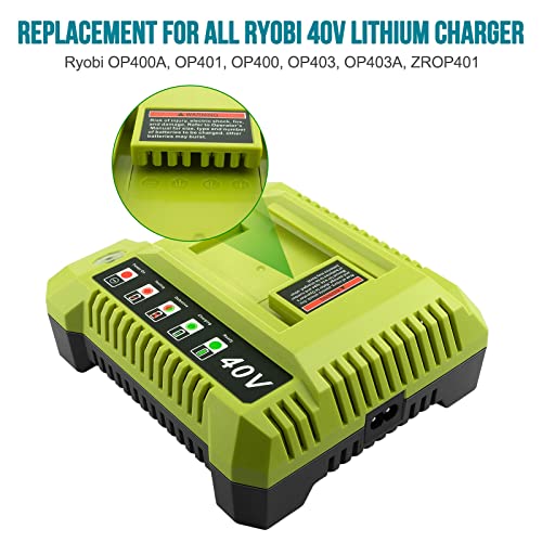 ADVTRONICS 40 Volt Lithium-Ion OP401 Charger Compatible with Ryobi 40V Battery OP4026 OP40201 OP4040 OP40401 OP4050 OP4050A OP40501 OP40601