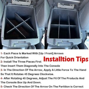 EDBETOS 3rd Gen Tacoma Accessories for Toyota Tacoma 2016 2017 2018 2019 2020 2021 2022 Center Console Organizer Tray and Dividers Inserts Armrest Interlock Secondary Storage ABS Material