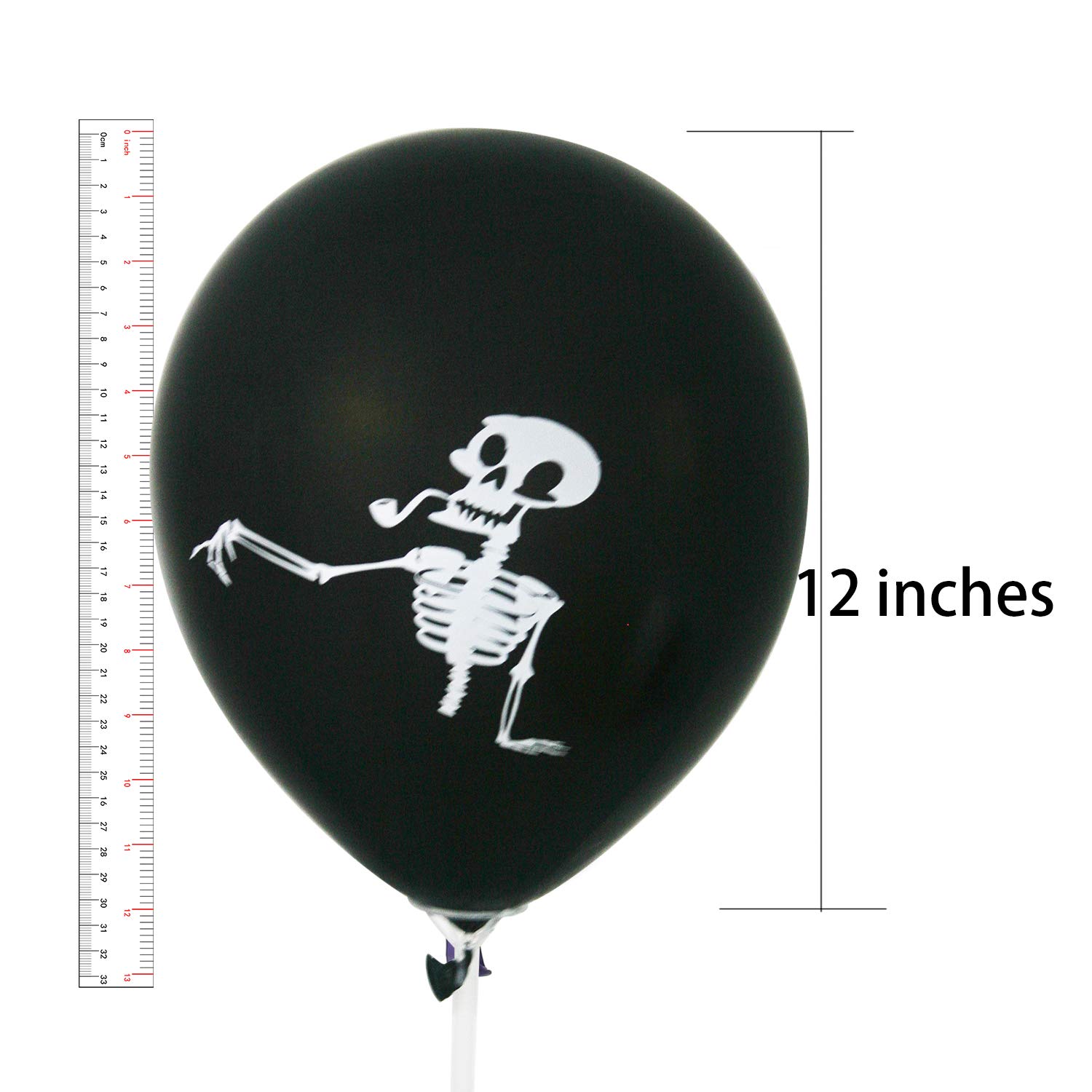 100 PCS Halloween Balloons 12 Inches Latex Assorted Colors with 10 Printed Designs Large Thick Big Round Biodegradable Bulk Helium Gas or Air Inflated Jack-O-Lantern Pumpkin Halloween Decorations