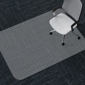 wasjoye office chair mat for carpet floor with non-slip studded lip, 36 x48 inch transparent carpet floor protector cover rug mat for home computer desk rolling chair