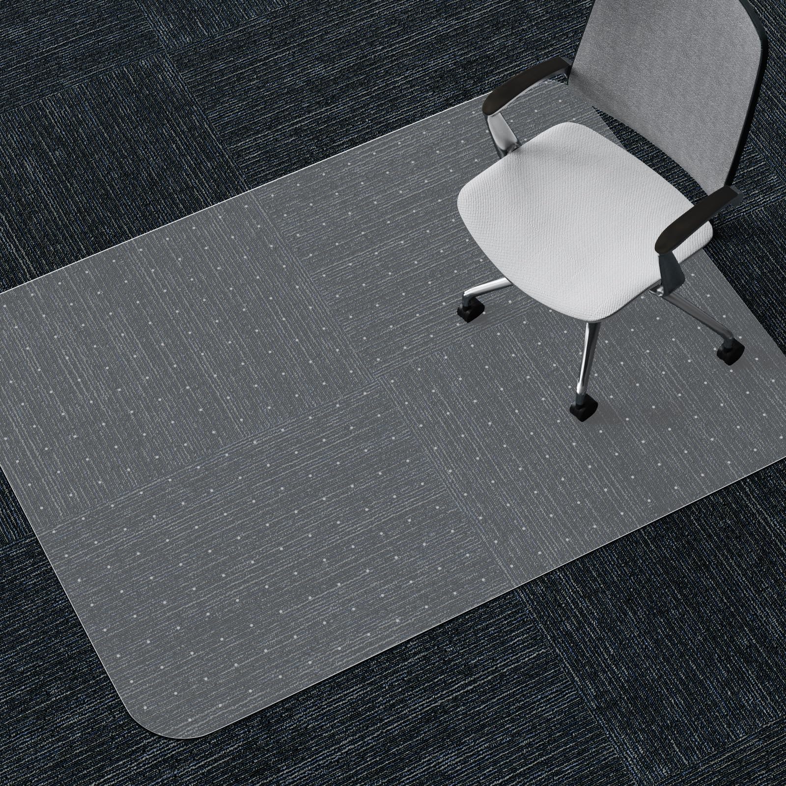 WASJOYE Office Chair Mat for Carpet Floor with Non-Slip Studded Lip, 36 x48 Inch Transparent Carpet Floor Protector Cover Rug Mat for Home Computer Desk Rolling Chair