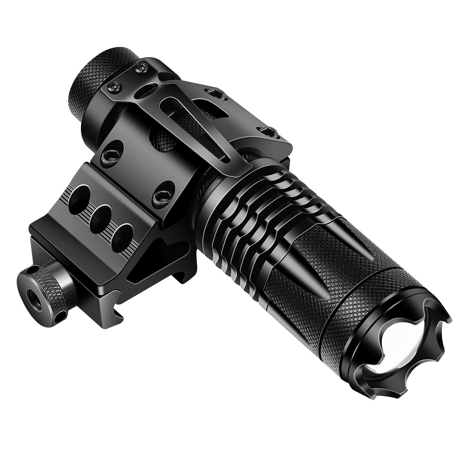 Fenyee Tactical Flashlight Adjustable 350 Yards 1200 Lumen LED Light with Offset Mount for Outdoor Hunting