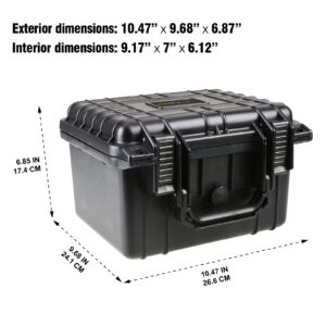 Olympia 10.47" Waterproof Hard Case with DIY Customizable Foam, Fit use of Gear, Equiment, Camera and so on