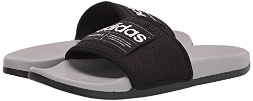 adidas Unisex Adilette Comfort Slide, Core Black/White/Grey, 7 US Men