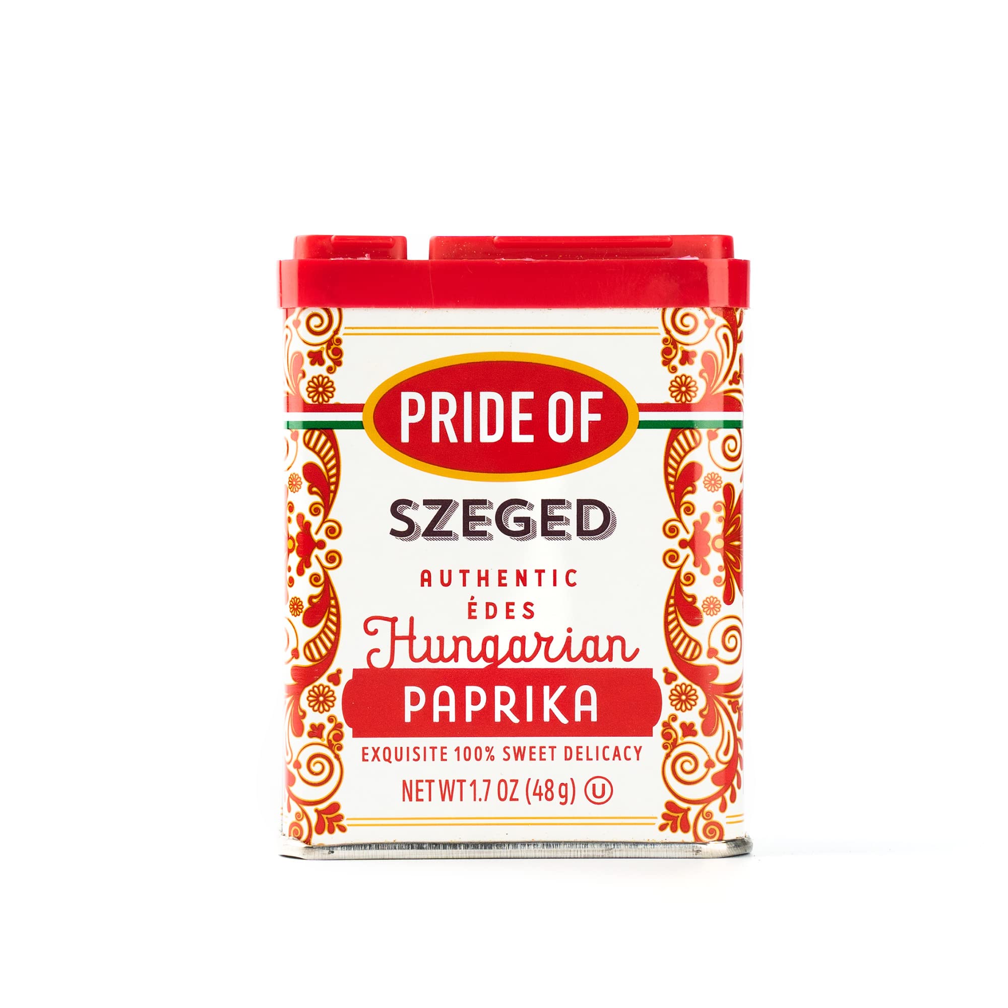 Pride Of Szeged Hungarian Sweet Paprika, Authentic Hungarian Sourced, Single Ingredient Premium Spice | Gluten Free | Kosher | Non-GMO | 1.7 oz. Tin, 1-Count