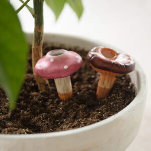 VYV Wellness LLC Self-Watering Terracotta Mushroom Planters - Automatic Plant Waterers for Potted & Hanging Plants - 6 Pack