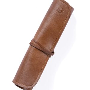 Angus Stoke Knife Roll Bag Genuine Leather – Chef`s knife bag 7 slots/for up to 11" knives – Leather Knife Case Steve (brown)