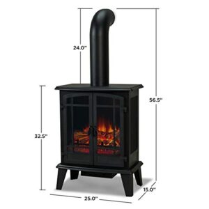 Real Flame Foster Stove Electric Fireplace - Freestanding with Adjustable Thermostat, Auto Shut-Off