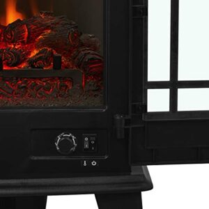 Real Flame Foster Stove Electric Fireplace - Freestanding with Adjustable Thermostat, Auto Shut-Off