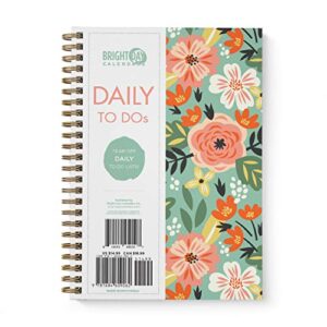 bright day calendars to do list daily task checklist planner time management notebook by bright day non dated flex cover spiral organizer 8.25 x 6.25 (tropical floral)