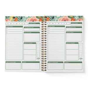 Bright Day Calendars to Do List Daily Task Checklist Planner Time Management Notebook by Bright Day Non Dated Flex Cover Spiral Organizer 8.25 x 6.25 (Tropical Floral)