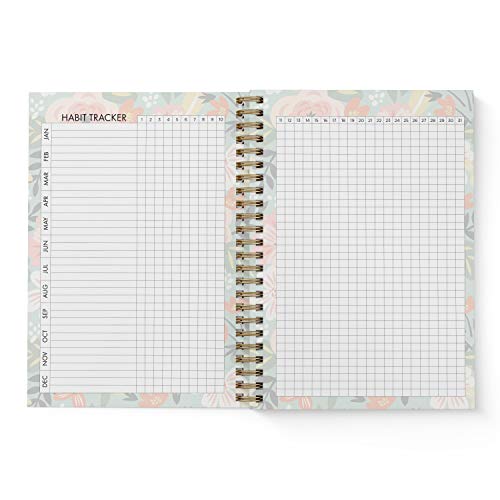 Bright Day Calendars to Do List Daily Task Checklist Planner Time Management Notebook by Bright Day Non Dated Flex Cover Spiral Organizer 8.25 x 6.25 (Tropical Floral)