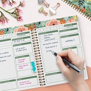 Bright Day Calendars to Do List Daily Task Checklist Planner Time Management Notebook by Bright Day Non Dated Flex Cover Spiral Organizer 8.25 x 6.25 (Tropical Floral)