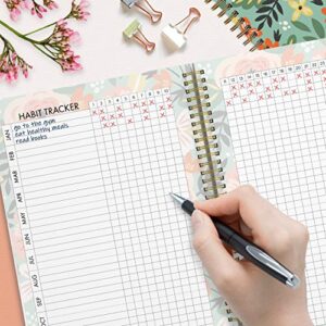 Bright Day Calendars to Do List Daily Task Checklist Planner Time Management Notebook by Bright Day Non Dated Flex Cover Spiral Organizer 8.25 x 6.25 (Tropical Floral)