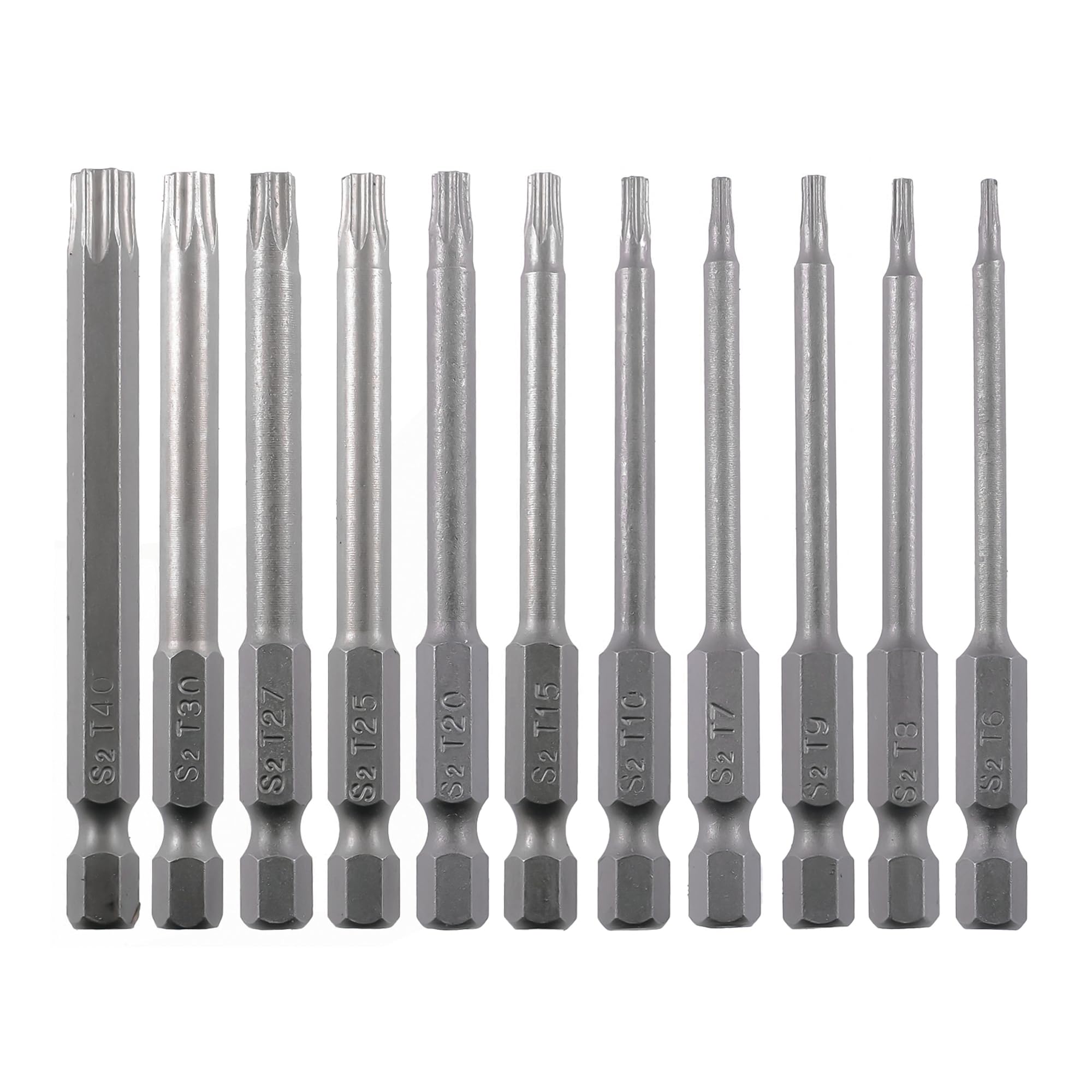 VESTTIO Security Torx Screwdriver Bit Set 11PCS 1/4 Inch Hex Shank 3 Inch/75 mm Length S2 Steel Tamper Proof Star 6 Point with Magnetic for Power Screwdriver Drill Impact Driver