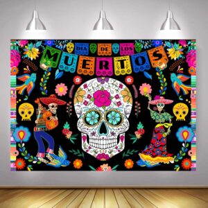 Avezano Day of The Dead Backdrop Mexican Dia de Los Muertos Fiesta Background Sugar Skull Halloween Party Decoration Supplies (7x5ft)