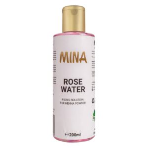 mina rose water facial toner and eyebrow henna tint fixing solution| calming & soothing, suitable for all skin types | organic, refreshing natural rose water | 200ml