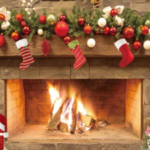 LTLYH 7x5ft Christmas Fireplace Backdrop Christmas Photography Backdrop Christmas Trees Xmas Gifts Backgrounds Children Christmas Birthday Holiday Banner Studio Booth 109