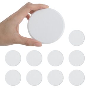3 1/4 in wall protector round, 10 pack doorknob wall shield guard door stop, rigid vinyl hard wall protection pads white with self adhesive sticker, home master hardware