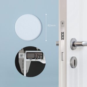 3 1/4 in Wall Protector Round, 10 Pack Doorknob Wall Shield Guard Door Stop, Rigid Vinyl Hard Wall Protection Pads White with Self Adhesive Sticker, HOME MASTER HARDWARE