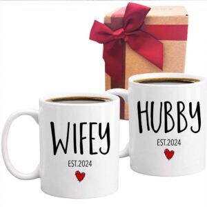 chien-chi lili est 2024 husband wife mug gift, mr mrs mug wedding gift, engagement wedding gift for couple, anniversary valentine’s day mug gift for couples, bride groom gift for wedding