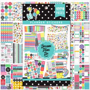 planner stickers - 28 sheets, 1378 stunning design accessories for journals and calendars, essential planner accessories by tullofa - green
