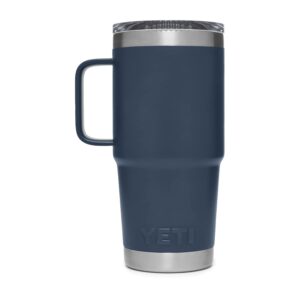 YETI Rambler 20 oz Travel Mug, Stainless Steel, Vacuum Insulated with Stronghold Lid, Navy