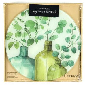 Mother Nature in a Bottle Lazy Susan: Decorative Simple Life Leaf Motif, 13" Diameter