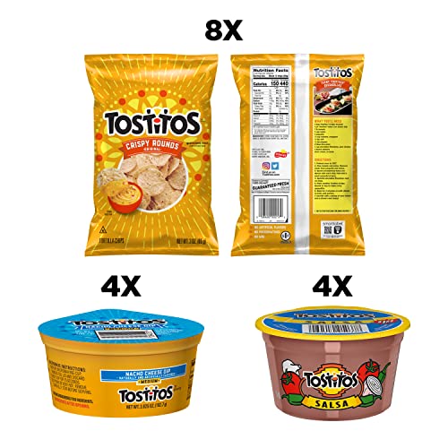 Tostitos, Chip & Salsa Pack, Tostitos Crispy Rounds & Medium Salsa, (Pack of 16)