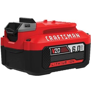 craftsman v20 battery, 6.0 ah, lithium ion battery (cmcb206)