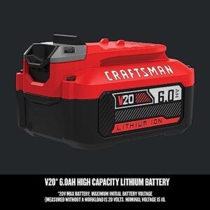 CRAFTSMAN V20 Battery, 6.0 Ah, Lithium Ion Battery (CMCB206)