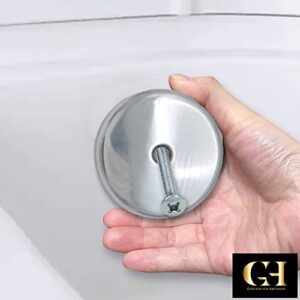 Gold-Hao-The-Bathroom Single Hole Bathtub Drain Overflow Plate/Tub Overflow Drain Ccover with Three Matching Screws/Bathtub Overflow Drain Cover Includes an Adapter (Chrome)