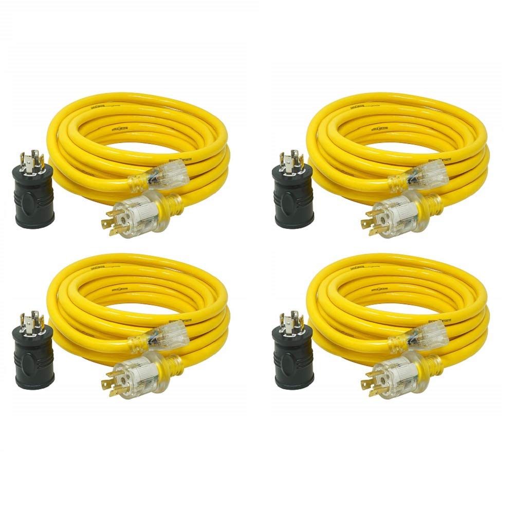 Yellow Jacket 25 Ft. 10/3 15A Generator Cord with Bonus Adapter (Pack of 4)