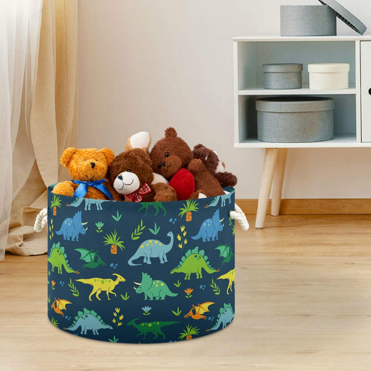 DOMIKING Large Basket for Toys Dinosaur Storage Bin Box Organizer Basket for Laundry Hamper, Kid's Room, Baby & Dog Toy