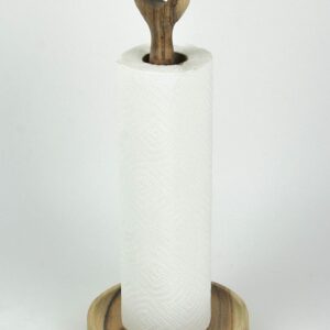 Exquisite Natural Acacia Wood Paper Towel Holder - Perfect Blend of Farmhouse Functionality and Boho-Inspired Aesthetics for a Stylish Kitchen Culinary Space
