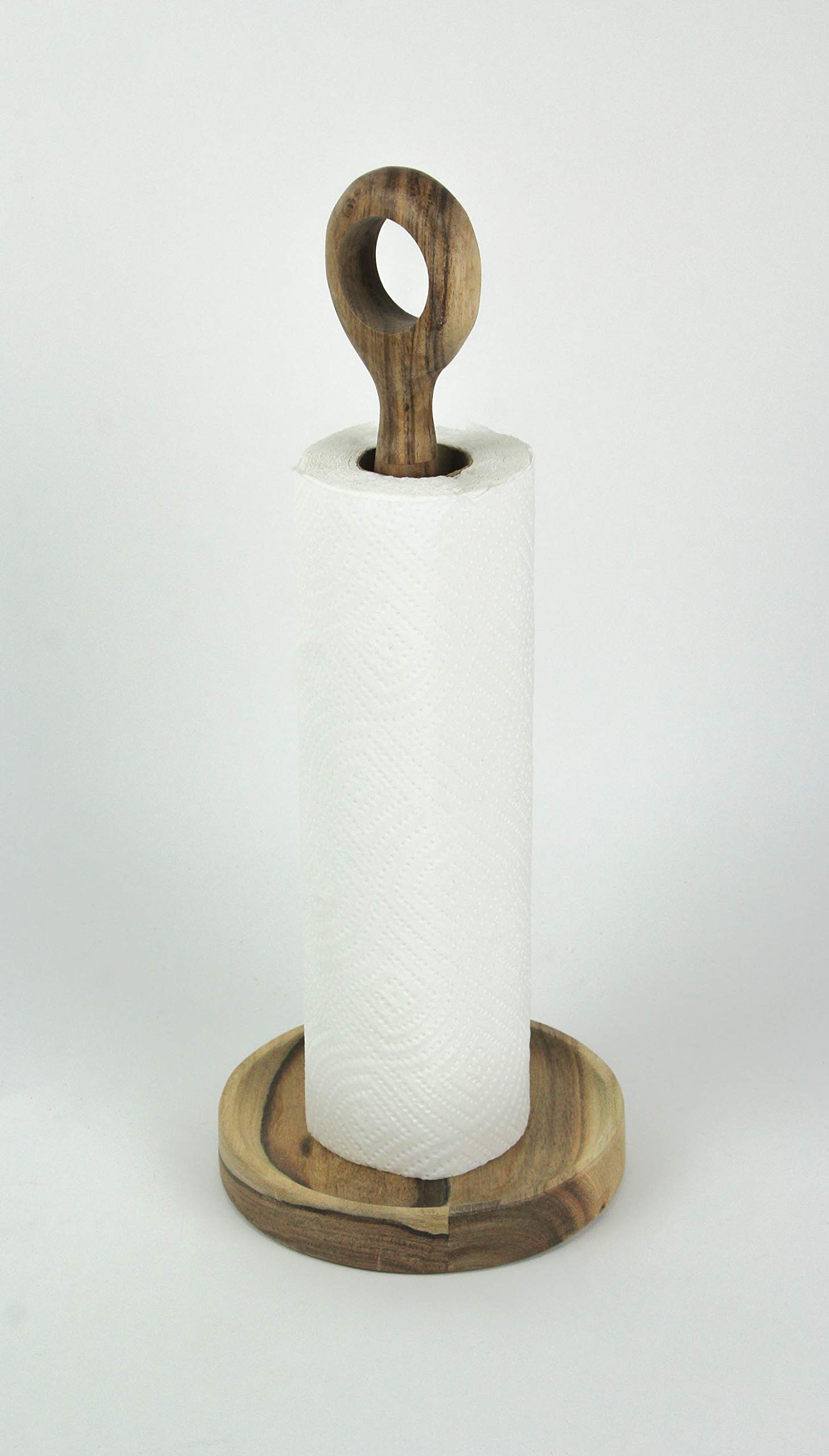 Exquisite Natural Acacia Wood Paper Towel Holder - Perfect Blend of Farmhouse Functionality and Boho-Inspired Aesthetics for a Stylish Kitchen Culinary Space