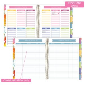 bloom daily planners New Undated Academic Year Teacher Planner & Calendar with Frosted Protective Cover - 7 Period Lesson Plan Organizer Book (9" x 11") - Teacher with a Plan