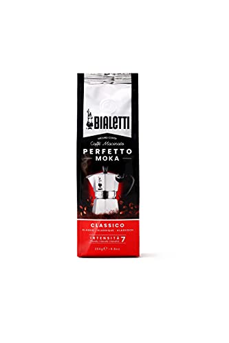 Bialetti Caffe Italian Roasted - 8.8 oz Espresso Ground Coffee - Classico Perfect for Moka - Intensity 7