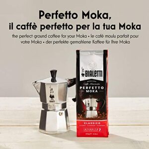 Bialetti Caffe Italian Roasted - 8.8 oz Espresso Ground Coffee - Classico Perfect for Moka - Intensity 7