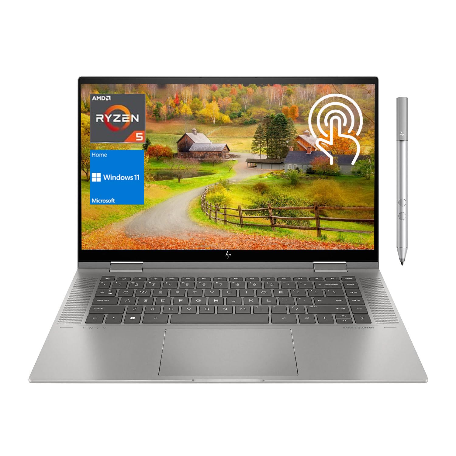 HP Envy x 360 Touchscreen 2-in-1 Laptop, 15.6" FHD 1920 * 1080 Touchscreen 60Hz, AMD Ryzen 5 7530U (Beat i7-1165G7), 32GB RAM, 1TB SSD, Stylus Pen, Backlit KB, Wi-Fi 6, HDMI, Windows 11 Home, Grey