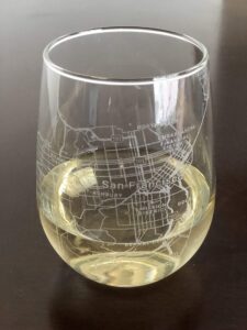 stemless 17oz wine glass urban city map san francisco california