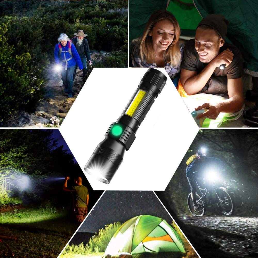 Black Light UV Flashlight Rechargeable, 3in1 Super Bright Tactical Flashlights LED UV Black Light &Redlight, 2000Lumen 7Modes, Zoomable, Waterproof Pocket Flashlight for Pet Stains Detection,Camping