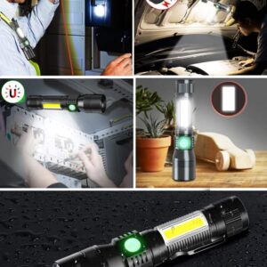 Black Light UV Flashlight Rechargeable, 3in1 Super Bright Tactical Flashlights LED UV Black Light &Redlight, 2000Lumen 7Modes, Zoomable, Waterproof Pocket Flashlight for Pet Stains Detection,Camping