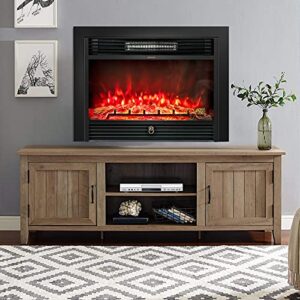 ARLIME Electric Fireplace, 28.5 Inch Electric Fireplace Heater, 750/1500W Wall Fireplace Electric with Remote Control, 3 Color Flames, 5 Brightness Settings 8H Timer, Electric Fireplace Inserts for RV