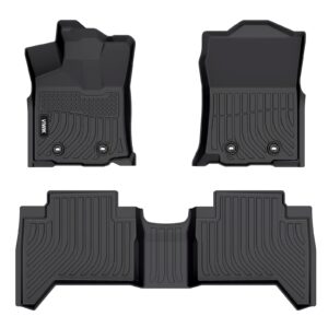 viwik floor mats for toyota tacoma 2018-2023 double cab only auto, tpe rubber car mats all weather protection custom floor liners for toyota tacoma double cab 1st and 2nd row non-slip odorless